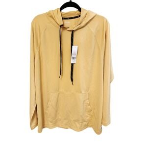 Zelos Mens Active Hoodie Napa Yellow Long Sleeve Pullover Large NWT Front Pocket